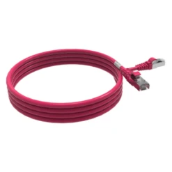 Cordon RJ45 2m - CAT6A - Surmoulé S/FTP - 100Ω - LS0H - Rose