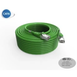 Cordon RJ45 30m - CAT6 - Surmoulé F/UTP - 100Ω - LSOH - Vert
