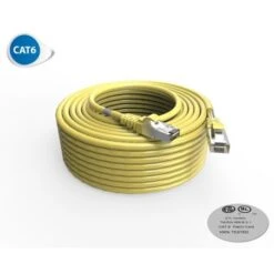 Cordon RJ45 30m - CAT6A - Surmoulé S/FTP - 100Ω - LS0H - Jaune
