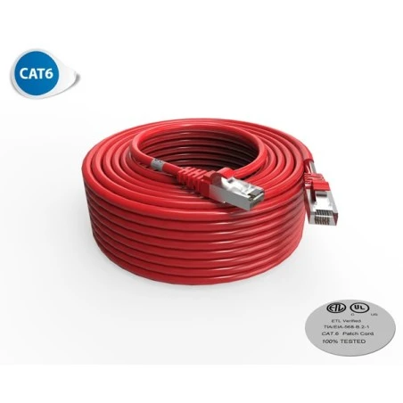 Cordon RJ45 30m - CAT6A - Surmoulé S/FTP - 100Ω - LS0H - Rouge 1 Cordon RJ45 30m - CAT6A - Surmoulé S/FTP - 100Ω - LS0H - Rouge