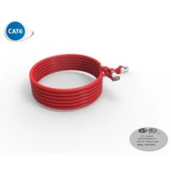 Cordon RJ45 3m - CAT6 - Surmoulé F/UTP - 100Ω - LSOH - Rouge