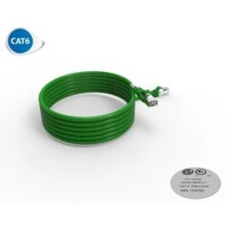 Cordon RJ45 3m - CAT6 - Surmoulé F/UTP - 100Ω - LSOH - Vert
