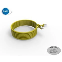 Cordon RJ45 3m - CAT6A - Surmoulé S/FTP - 100Ω - LS0H - Jaune