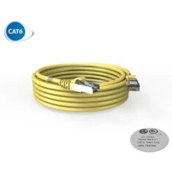 Cordon RJ45 5m - CAT6 - Surmoulé F/UTP - 100Ω - LSOH - Jaune