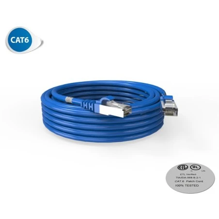 Cordon RJ45 7m - CAT6A - Surmoulé S/FTP - 100Ω - LS0H - Bleu 1 Cordon RJ45 7m - CAT6A - Surmoulé S/FTP - 100Ω - LS0H - Bleu