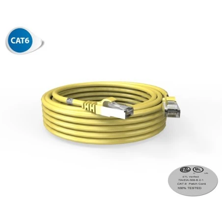 Cordon RJ45 7m - CAT6A - Surmoulé S/FTP - 100Ω - LS0H - Jaune 1 Cordon RJ45 7m - CAT6A - Surmoulé S/FTP - 100Ω - LS0H - Jaune