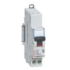 Legrand Disjoncteur 2A Courbe C - 6kA - 1P+N 230V~ - Auto/vis - 1 Module - DNX³4500