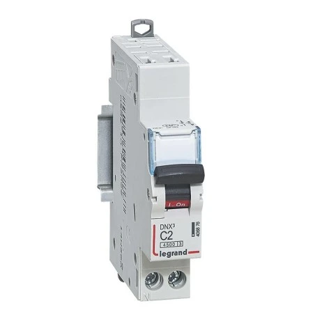 Legrand Disjoncteur 2A Courbe C - 6kA - 1P+N 230V~ - Auto/vis - 1 Module - DNX³4500 1 Legrand Disjoncteur 2A Courbe C - 6kA - 1P+N 230V~ - Auto/vis - 1 Module - DNX³4500