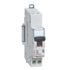 Legrand Disjoncteur 6A Courbe C - 6kA - 1P+N 230V~ - 1 Module - Auto/vis - DNX³4500