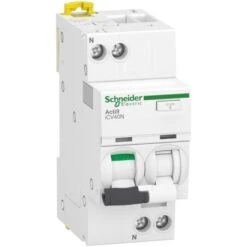 Schneider® Disjoncteur Différentiel 20A Courbe C - 1P+N - 30 MA - Type AC - Acti9 Vigi ICV40N