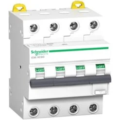 Schneider® Disjoncteur Différentiel 25A 4P 300mA Courbe C - Type AC - Acti9 IC60 RCBO