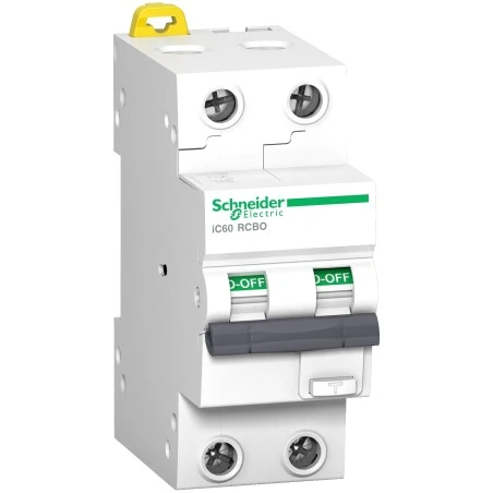 Schneider® Disjoncteur Différentiel 32A 2P 300mA Courbe C -10kA - Type AC - Acti9 IC60 RCBO 1 Schneider® Disjoncteur Différentiel 32A 2P 300mA Courbe C -10kA - Type AC - Acti9 IC60 RCBO