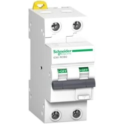 Schneider® Disjoncteur Différentiel 32A 2P 30mA Courbe C - 10kA - Type AC - Acti 9 IC60 RCBO