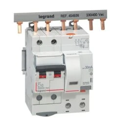 Legrand Disjoncteur Différentiel DX³ 6000 2P - 230 à 400V~ - 10A - 30mA - Courbe C