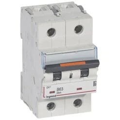 Legrand Disjoncteur DX³ 25kA - 2P 230V~ à 400V~ - 63A - Courbe B - 3 Modules