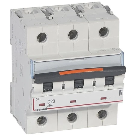 Legrand Disjoncteur DX³ - 25kA - 3P 400V~ - 20A - Courbe D - 4,5 Modules 1 Legrand Disjoncteur DX³ - 25kA - 3P 400V~ - 20A - Courbe D - 4,5 Modules