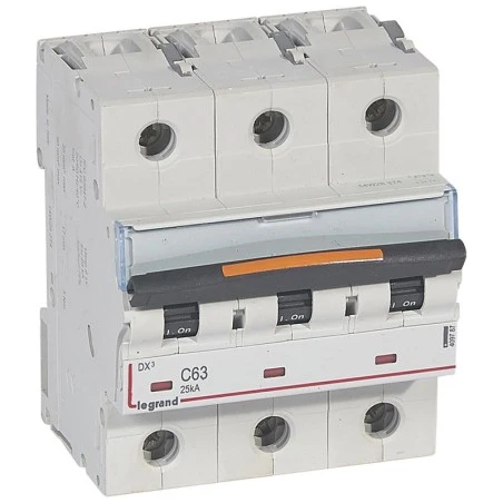 Legrand Disjoncteur DX³ 25kA - 3P 400V~ - 63A - Courbe C - 4,5 Modules 1 Legrand Disjoncteur DX³ 25kA - 3P 400V~ - 63A - Courbe C - 4,5 Modules