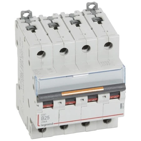 Legrand Disjoncteur DX³ 25kA - 4P 400V~ - 25A - Courbe B - 4 Modules 1 Legrand Disjoncteur DX³ 25kA - 4P 400V~ - 25A - Courbe B - 4 Modules
