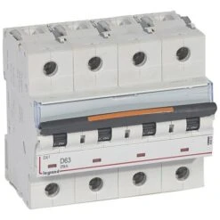 Legrand Disjoncteur DX³ - 25kA - 4P 400V~ - 63A - Courbe D - 6 Modules