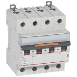Legrand Disjoncteur DX³ - 25kA - 4P 400V~ - 6A - Courbe D - 4 Modules