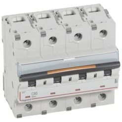 Legrand Disjoncteur DX³ 25kA - 4P 400V~ - 80A - Courbe C - 6 Modules