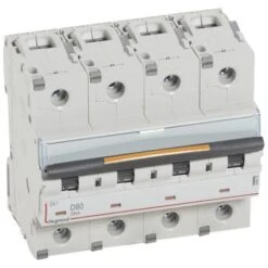 Legrand Disjoncteur DX³ - 25kA - 4P 400V~ - 80A - Courbe D - 6 Modules