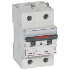 Legrand Disjoncteur DX³ 36kA - 2P 230V~ à 400V~ - 16A - Courbe C - 3 Modules