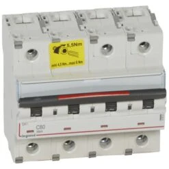 Legrand Disjoncteur DX³ 36kA - 4P 400V~ - 80A - Courbe C - 6 Modules
