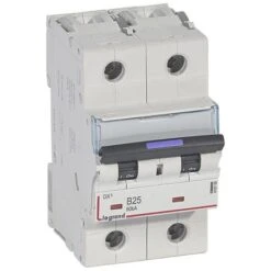 Legrand Disjoncteur DX³ 50kA - 2P 230V~ à 400V~ - 25A - Courbe B - 3 Modules