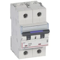 Legrand Disjoncteur DX³ 50kA - 2P 230V~ à 400V~ - 25A - Courbe D - 3 Modules