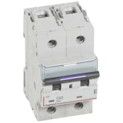 Legrand Disjoncteur DX³ 50kA - 2P 230V~ à 400V~ - 63A - Courbe C - 3 Modules