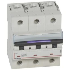 Legrand Disjoncteur Magnétique Seul DX³-M 50kA - 3P 400V~ - 63A - 4,5 Modules