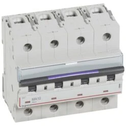 Legrand Disjoncteur Magnétique Seul DX³-M 50kA - 4P 400V~ - 10A - 6 Modules