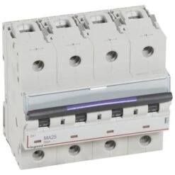 Legrand Disjoncteur Magnétique Seul DX³-M 50kA - 4P 400V~ - 25A - 6 Modules