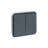 Double Bouton Poussoir étanche à Encastrer 10A - Gris