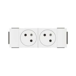 Double Prise De Courant 2x2P+T Surface Soluclip Blanc Pour Goulotte Mosaic à Clippage Direct 4 Modules - LEGRAND