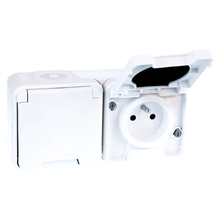 Double Prise De Courant Horizontale étanche 2P+T 16A Blanc IP55 OXXO Eur'Ohm 1 Double Prise De Courant Horizontale étanche 2P+T 16A Blanc IP55 OXXO Eur'Ohm