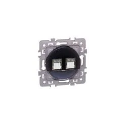Double Prise RJ45 SQUARE Cat6 Grade3 - Multimédia STP - 250V - Anthracite