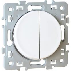Double Va-et-vient SQUARE 1 Poste - 10AX - 250V - Blanc