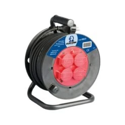 Enrouleur 3G 1,5mm² - 40m - IP44 - Noir - 4 Prises 2P+T Avec Volets