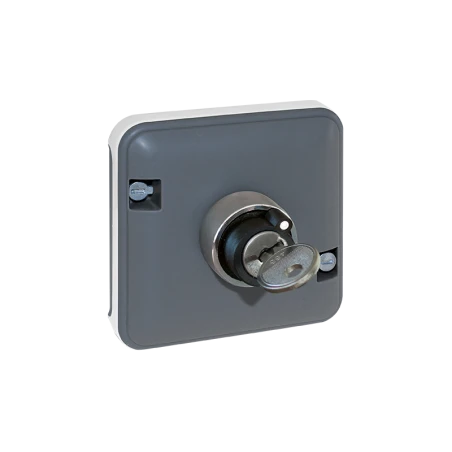 Interrupteur à Clé étanche à Encastrer - 2 Positions - Gris 1 Interrupteur à Clé étanche à Encastrer - 2 Positions - Gris