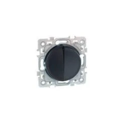 Interrupteur Double Va-et-vient 10AX + Poussoir 10A SQUARE Anthracite