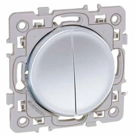 Interrupteur Double Va Et Vient SQUARE Silver 1 Interrupteur Double Va Et Vient SQUARE Silver