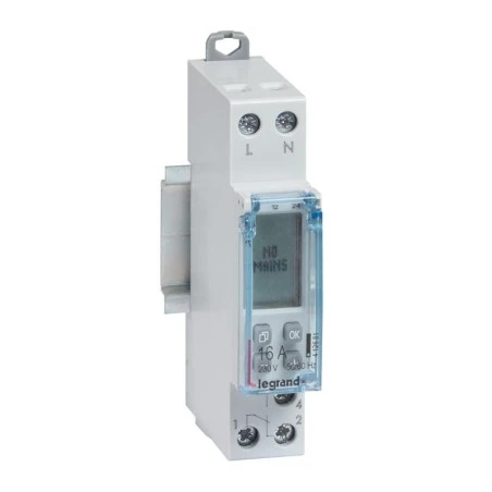 Interrupteur Horaire Journalier Et Hebdomadaire Standard 230V~ 1 Sortie 16A - 1 Module LEGRAND 1 Interrupteur Horaire Journalier Et Hebdomadaire Standard 230V~ 1 Sortie 16A - 1 Module LEGRAND