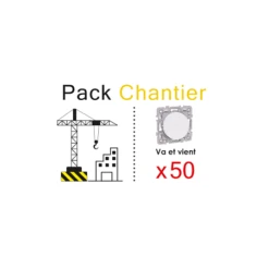 Interrupteur Ou Va-et-vient SQUARE 10A - 250 V~ à Bornes Auto - Blanc - Pack Chantier