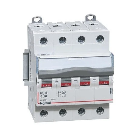 Legrand Interrupteur-sectionneur DX³-IS 4P 400V~ - 40A - 4 Modules 1 Legrand Interrupteur-sectionneur DX³-IS 4P 400V~ - 40A - 4 Modules