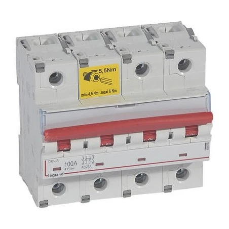 Legrand Interrupteur-sectionneur DX³-IS à Déclenchement 4P 400V~ - 100A - 6 Modules 1 Legrand Interrupteur-sectionneur DX³-IS à Déclenchement 4P 400V~ - 100A - 6 Modules