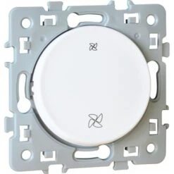 Interrupteur VMC 2 Positions SQUARE 1 Poste - 10AX - 250V - Blanc Eur'Ohm