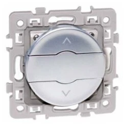 Interrupteur Volets Roulants 3 Positions SQUARE 1 Poste - 6AX - 250V - Silver
