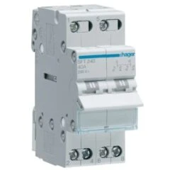 Inverseur Modulaire 2 Pôles 40A, Point Commun Amont, I-0-II